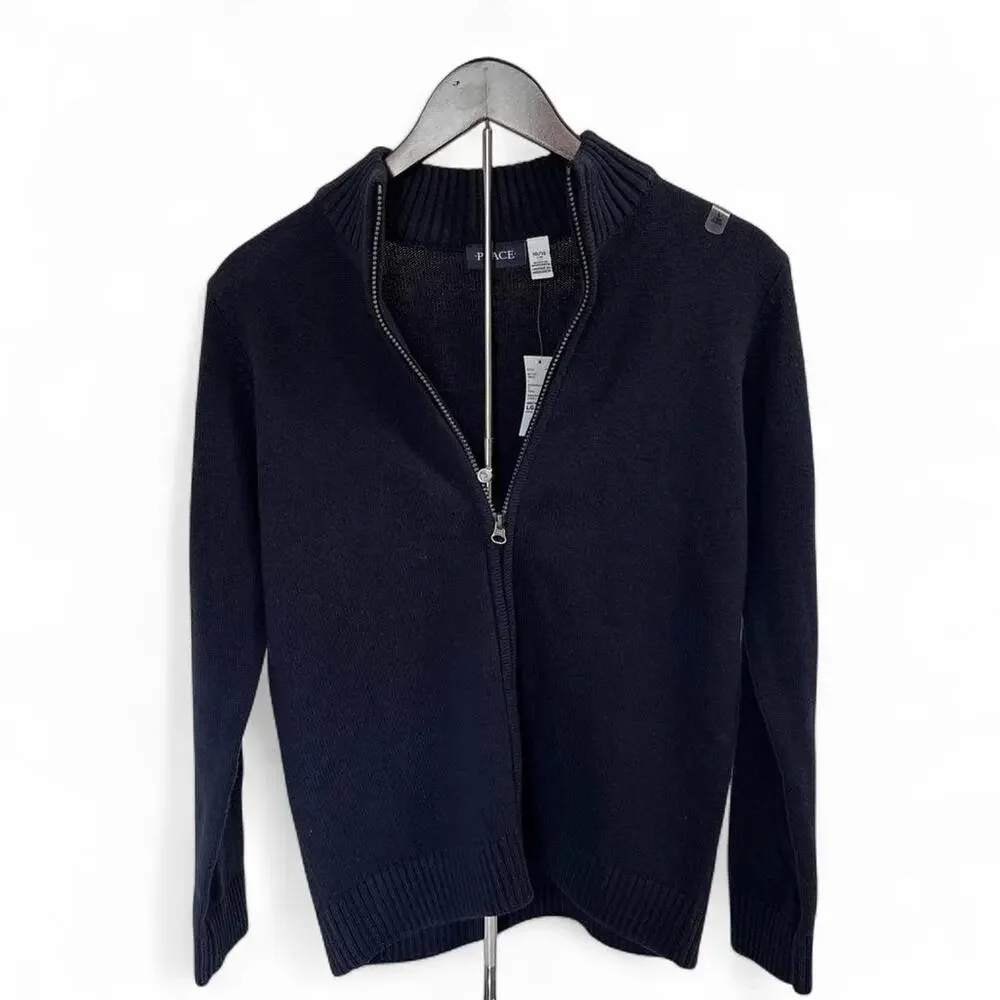 NWT The Children’s Place Navy Full Zip Cardigan – Kids L (10/12)